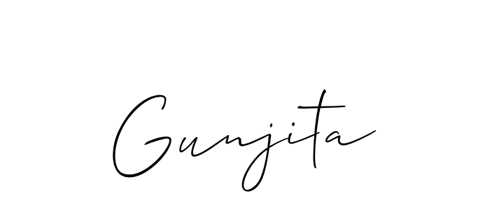 Make a beautiful signature design for name Gunjita. With this signature (Allison_Script) style, you can create a handwritten signature for free. Gunjita signature style 2 images and pictures png