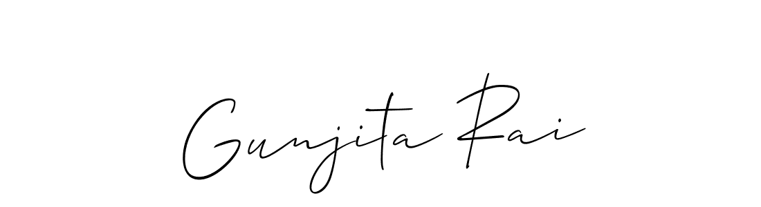 You should practise on your own different ways (Allison_Script) to write your name (Gunjita Rai) in signature. don't let someone else do it for you. Gunjita Rai signature style 2 images and pictures png