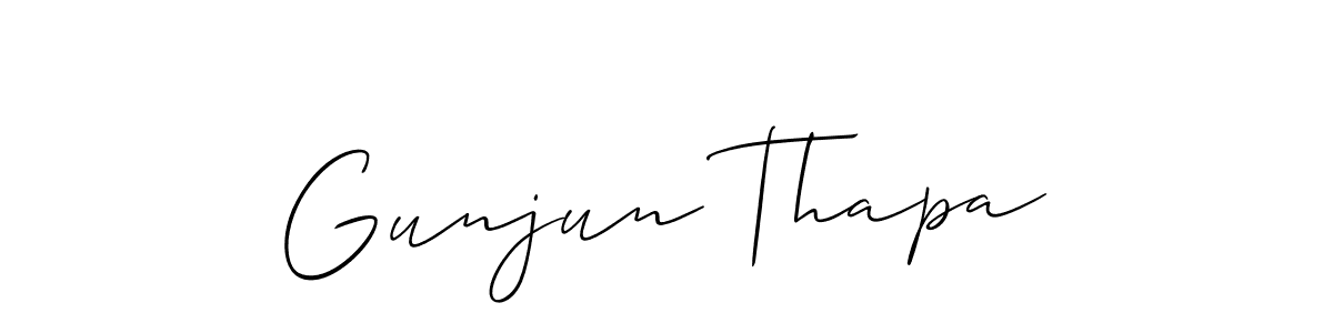 Make a beautiful signature design for name Gunjun Thapa. With this signature (Allison_Script) style, you can create a handwritten signature for free. Gunjun Thapa signature style 2 images and pictures png