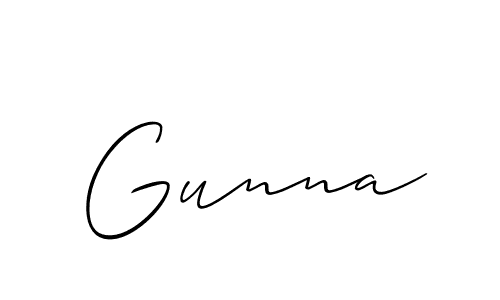 if you are searching for the best signature style for your name Gunna. so please give up your signature search. here we have designed multiple signature styles  using Allison_Script. Gunna signature style 2 images and pictures png
