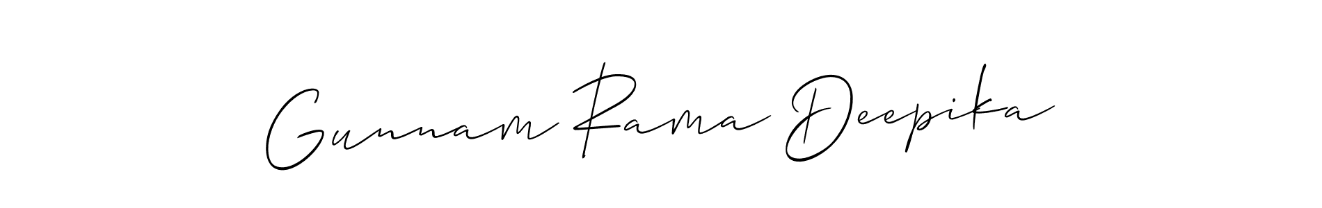 How to make Gunnam Rama Deepika signature? Allison_Script is a professional autograph style. Create handwritten signature for Gunnam Rama Deepika name. Gunnam Rama Deepika signature style 2 images and pictures png