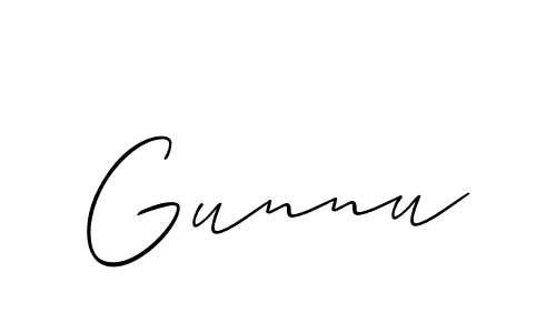 Gunnu stylish signature style. Best Handwritten Sign (Allison_Script) for my name. Handwritten Signature Collection Ideas for my name Gunnu. Gunnu signature style 2 images and pictures png