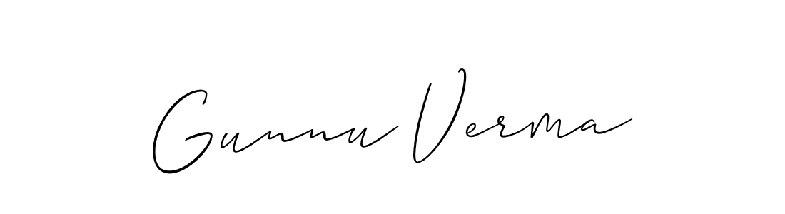 Also we have Gunnu Verma name is the best signature style. Create professional handwritten signature collection using Allison_Script autograph style. Gunnu Verma signature style 2 images and pictures png