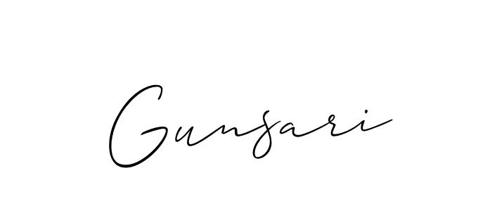 The best way (Allison_Script) to make a short signature is to pick only two or three words in your name. The name Gunsari include a total of six letters. For converting this name. Gunsari signature style 2 images and pictures png