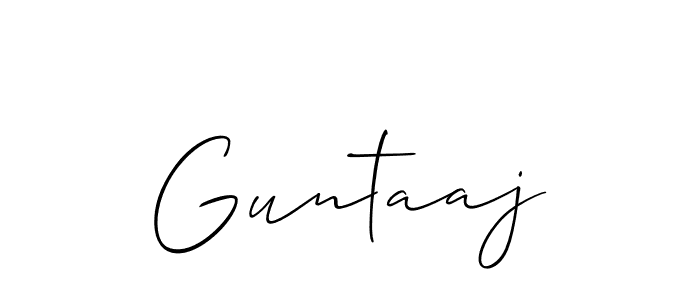 The best way (Allison_Script) to make a short signature is to pick only two or three words in your name. The name Guntaaj include a total of six letters. For converting this name. Guntaaj signature style 2 images and pictures png