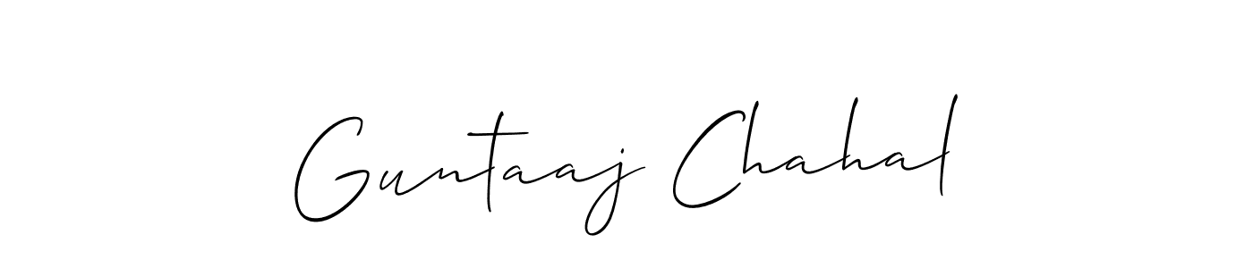 Create a beautiful signature design for name Guntaaj Chahal. With this signature (Allison_Script) fonts, you can make a handwritten signature for free. Guntaaj Chahal signature style 2 images and pictures png