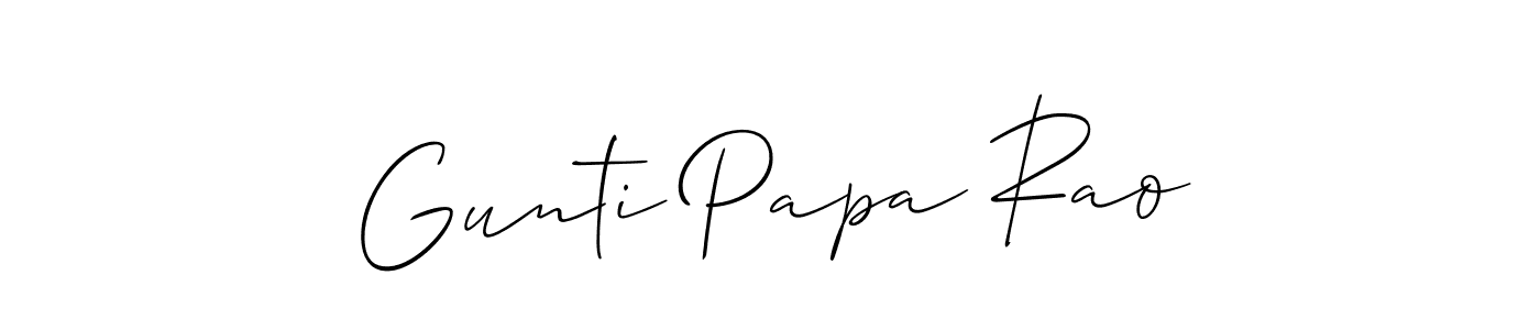 Allison_Script is a professional signature style that is perfect for those who want to add a touch of class to their signature. It is also a great choice for those who want to make their signature more unique. Get Gunti Papa Rao name to fancy signature for free. Gunti Papa Rao signature style 2 images and pictures png