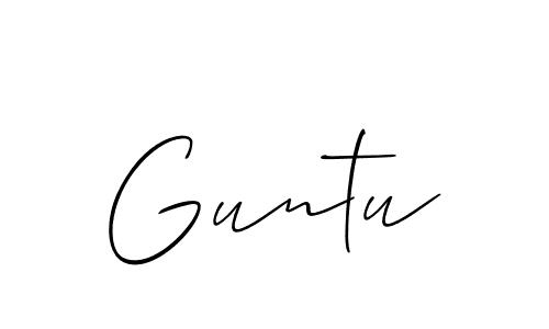 Design your own signature with our free online signature maker. With this signature software, you can create a handwritten (Allison_Script) signature for name Guntu. Guntu signature style 2 images and pictures png