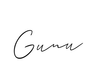 How to Draw Gunu signature style? Allison_Script is a latest design signature styles for name Gunu. Gunu signature style 2 images and pictures png