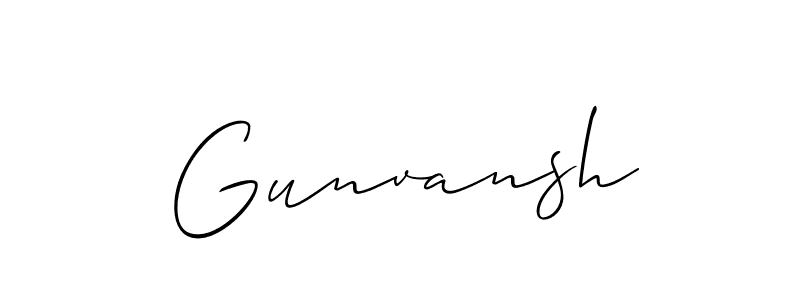 You should practise on your own different ways (Allison_Script) to write your name (Gunvansh) in signature. don't let someone else do it for you. Gunvansh signature style 2 images and pictures png