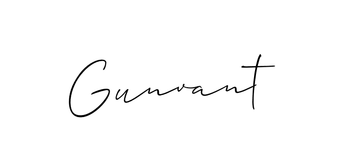 Gunvant stylish signature style. Best Handwritten Sign (Allison_Script) for my name. Handwritten Signature Collection Ideas for my name Gunvant. Gunvant signature style 2 images and pictures png