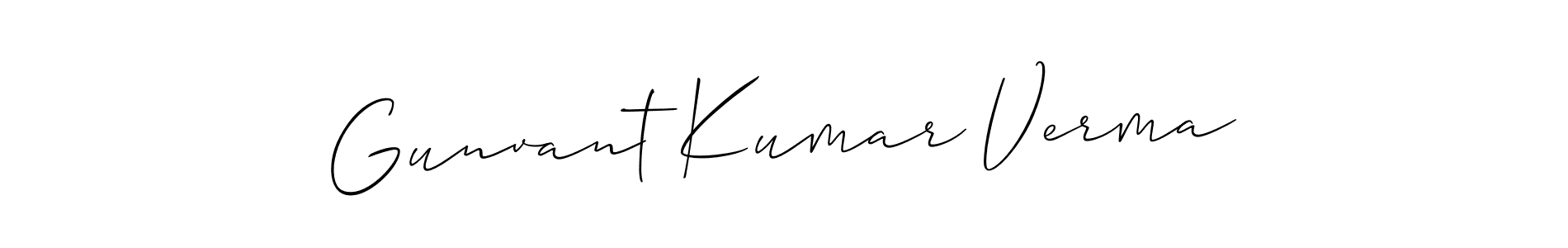 Also You can easily find your signature by using the search form. We will create Gunvant Kumar Verma name handwritten signature images for you free of cost using Allison_Script sign style. Gunvant Kumar Verma signature style 2 images and pictures png
