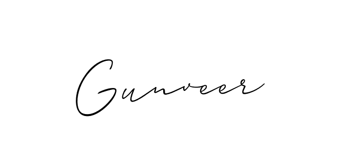 Design your own signature with our free online signature maker. With this signature software, you can create a handwritten (Allison_Script) signature for name Gunveer. Gunveer signature style 2 images and pictures png