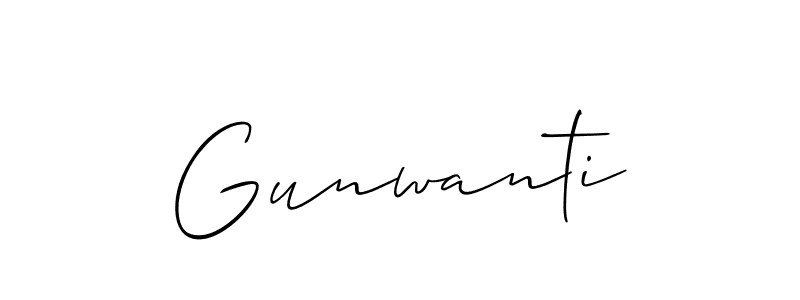 Also we have Gunwanti name is the best signature style. Create professional handwritten signature collection using Allison_Script autograph style. Gunwanti signature style 2 images and pictures png