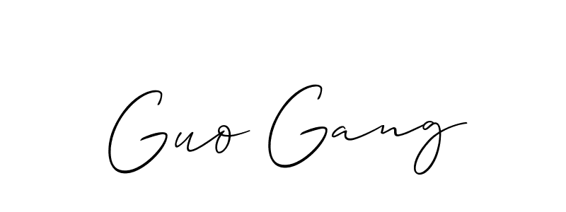 Also You can easily find your signature by using the search form. We will create Guo Gang name handwritten signature images for you free of cost using Allison_Script sign style. Guo Gang signature style 2 images and pictures png