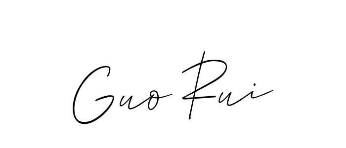 Also we have Guo Rui name is the best signature style. Create professional handwritten signature collection using Allison_Script autograph style. Guo Rui signature style 2 images and pictures png