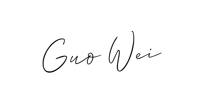 Design your own signature with our free online signature maker. With this signature software, you can create a handwritten (Allison_Script) signature for name Guo Wei. Guo Wei signature style 2 images and pictures png