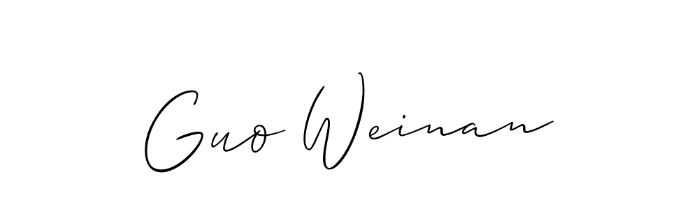 How to make Guo Weinan name signature. Use Allison_Script style for creating short signs online. This is the latest handwritten sign. Guo Weinan signature style 2 images and pictures png