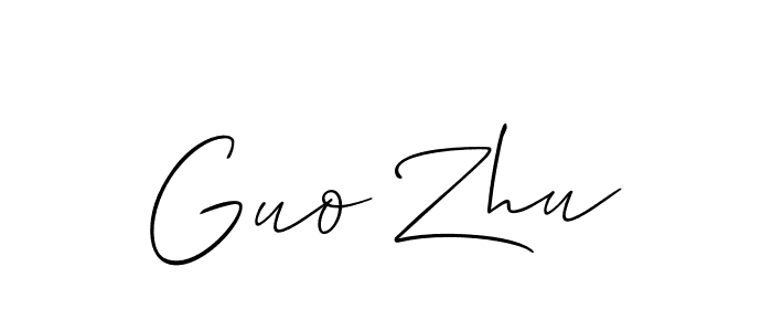 Allison_Script is a professional signature style that is perfect for those who want to add a touch of class to their signature. It is also a great choice for those who want to make their signature more unique. Get Guo Zhu name to fancy signature for free. Guo Zhu signature style 2 images and pictures png