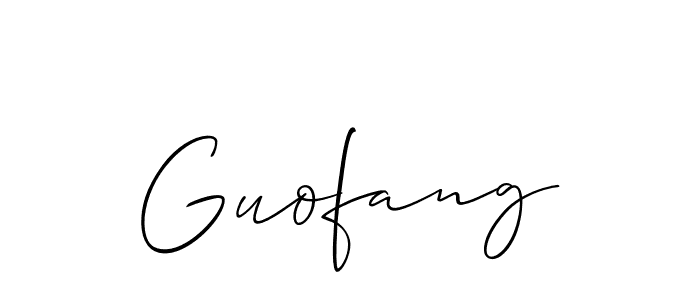 It looks lik you need a new signature style for name Guofang. Design unique handwritten (Allison_Script) signature with our free signature maker in just a few clicks. Guofang signature style 2 images and pictures png