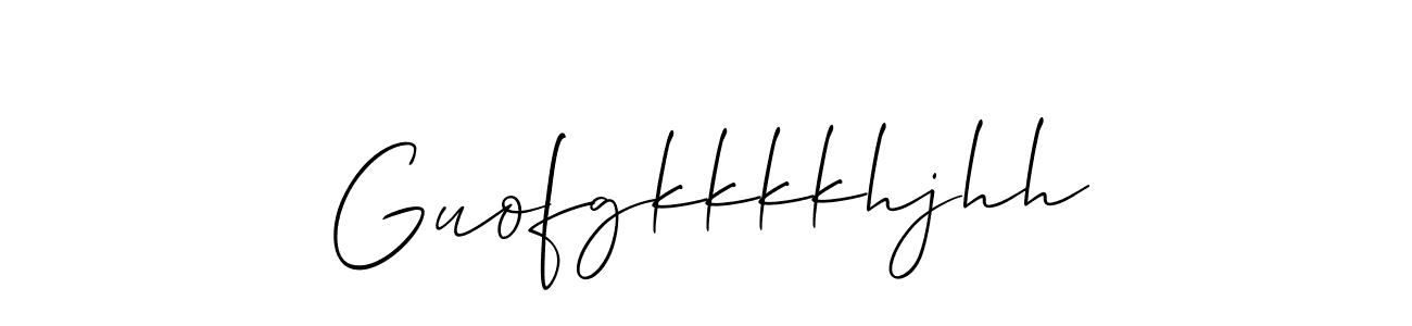 It looks lik you need a new signature style for name Guofgkkkkhjhh. Design unique handwritten (Allison_Script) signature with our free signature maker in just a few clicks. Guofgkkkkhjhh signature style 2 images and pictures png