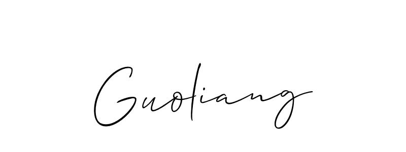 Make a short Guoliang signature style. Manage your documents anywhere anytime using Allison_Script. Create and add eSignatures, submit forms, share and send files easily. Guoliang signature style 2 images and pictures png