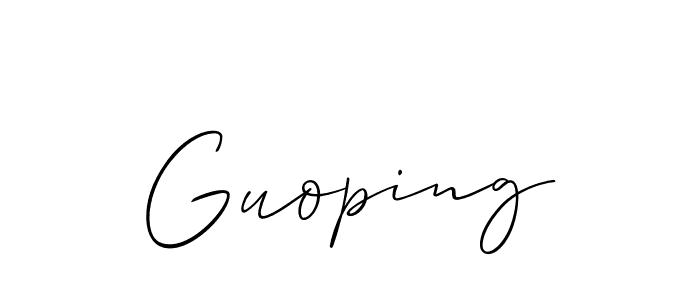 How to make Guoping signature? Allison_Script is a professional autograph style. Create handwritten signature for Guoping name. Guoping signature style 2 images and pictures png