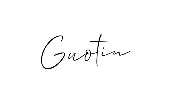 You should practise on your own different ways (Allison_Script) to write your name (Guotin) in signature. don't let someone else do it for you. Guotin signature style 2 images and pictures png