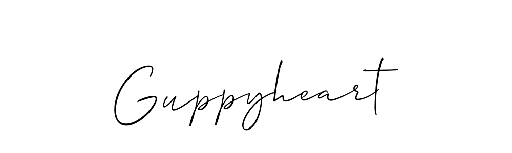 This is the best signature style for the Guppyheart name. Also you like these signature font (Allison_Script). Mix name signature. Guppyheart signature style 2 images and pictures png