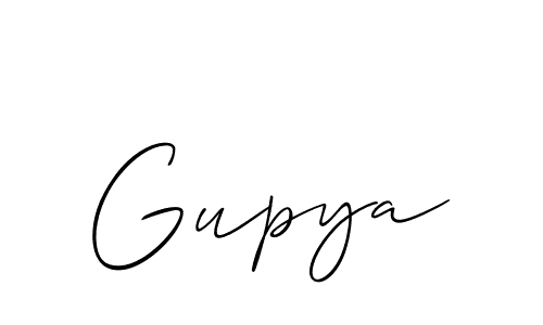 How to make Gupya signature? Allison_Script is a professional autograph style. Create handwritten signature for Gupya name. Gupya signature style 2 images and pictures png