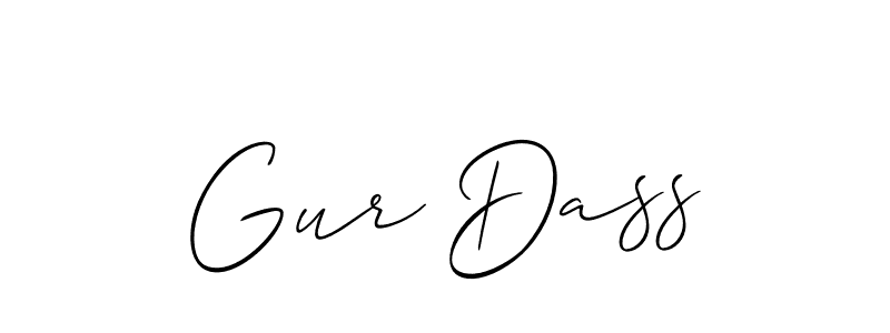 Create a beautiful signature design for name Gur Dass. With this signature (Allison_Script) fonts, you can make a handwritten signature for free. Gur Dass signature style 2 images and pictures png