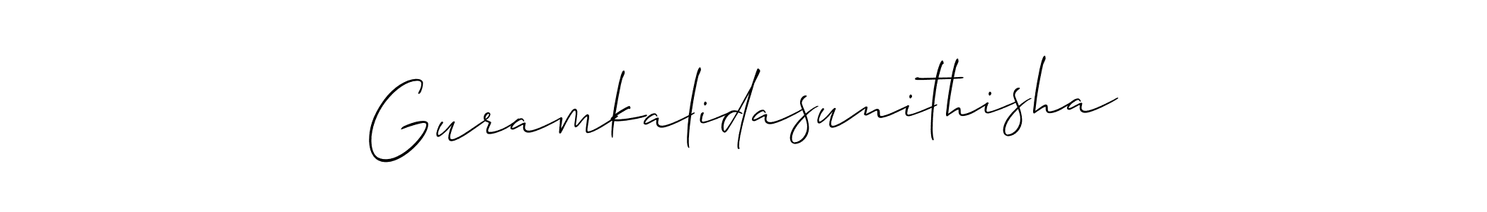 Make a beautiful signature design for name Guramkalidasunithisha. With this signature (Allison_Script) style, you can create a handwritten signature for free. Guramkalidasunithisha signature style 2 images and pictures png