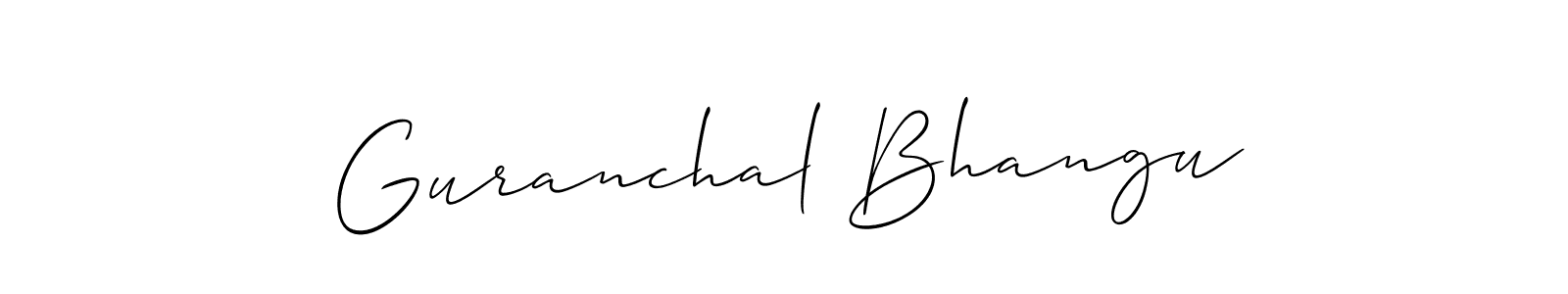 You should practise on your own different ways (Allison_Script) to write your name (Guranchal Bhangu) in signature. don't let someone else do it for you. Guranchal Bhangu signature style 2 images and pictures png
