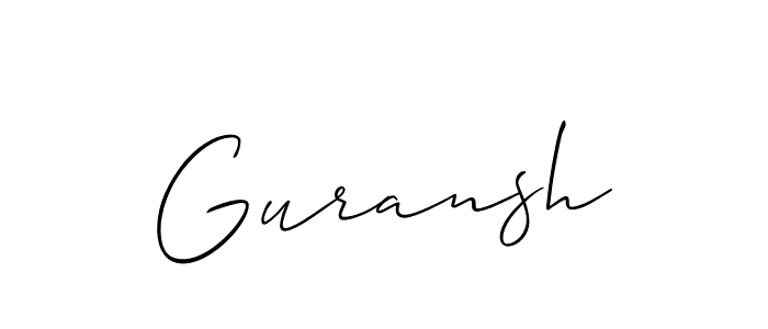 How to Draw Guransh signature style? Allison_Script is a latest design signature styles for name Guransh. Guransh signature style 2 images and pictures png