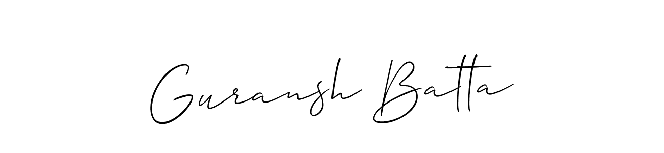 Also we have Guransh Batta name is the best signature style. Create professional handwritten signature collection using Allison_Script autograph style. Guransh Batta signature style 2 images and pictures png
