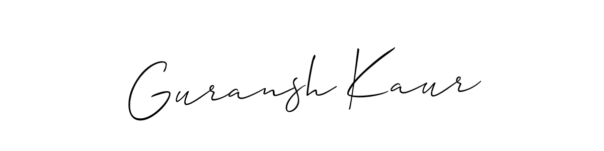 It looks lik you need a new signature style for name Guransh Kaur. Design unique handwritten (Allison_Script) signature with our free signature maker in just a few clicks. Guransh Kaur signature style 2 images and pictures png