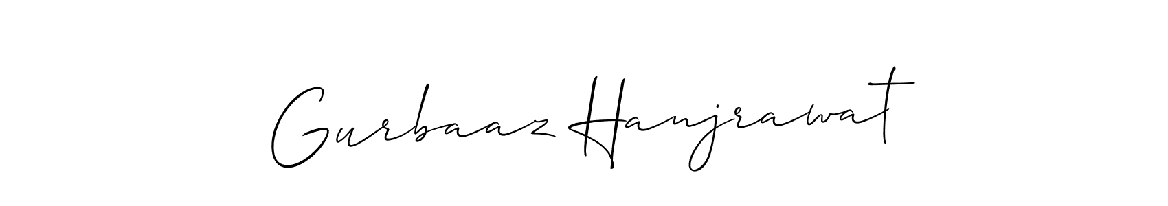 How to make Gurbaaz Hanjrawat signature? Allison_Script is a professional autograph style. Create handwritten signature for Gurbaaz Hanjrawat name. Gurbaaz Hanjrawat signature style 2 images and pictures png