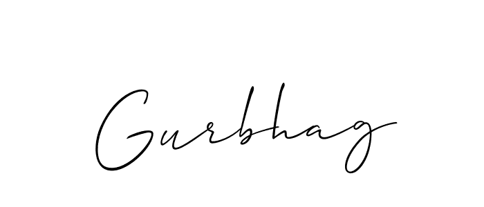 How to make Gurbhag signature? Allison_Script is a professional autograph style. Create handwritten signature for Gurbhag name. Gurbhag signature style 2 images and pictures png