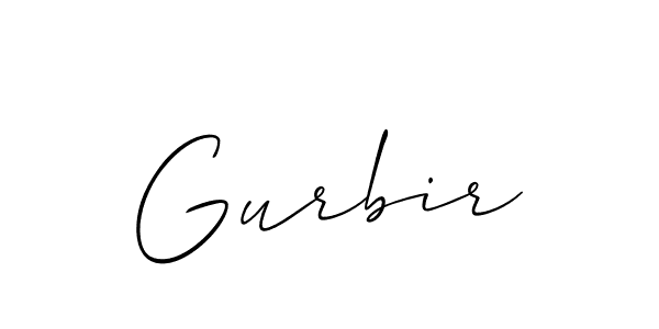 Make a beautiful signature design for name Gurbir. With this signature (Allison_Script) style, you can create a handwritten signature for free. Gurbir signature style 2 images and pictures png
