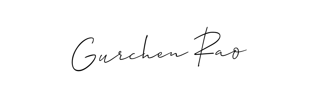 Make a beautiful signature design for name Gurchen Rao. With this signature (Allison_Script) style, you can create a handwritten signature for free. Gurchen Rao signature style 2 images and pictures png