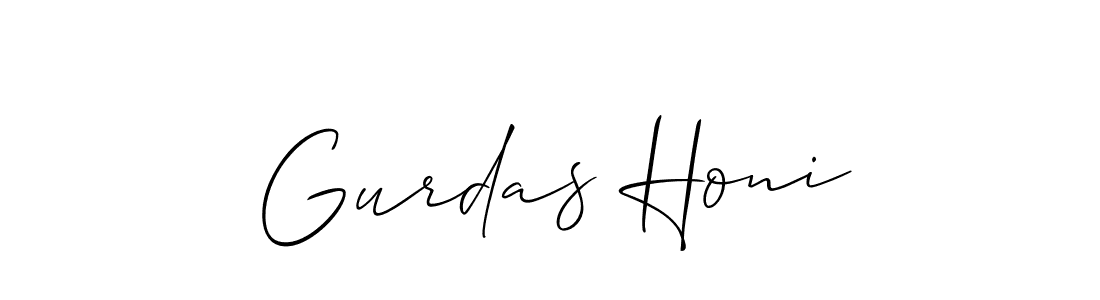 Make a beautiful signature design for name Gurdas Honi. With this signature (Allison_Script) style, you can create a handwritten signature for free. Gurdas Honi signature style 2 images and pictures png