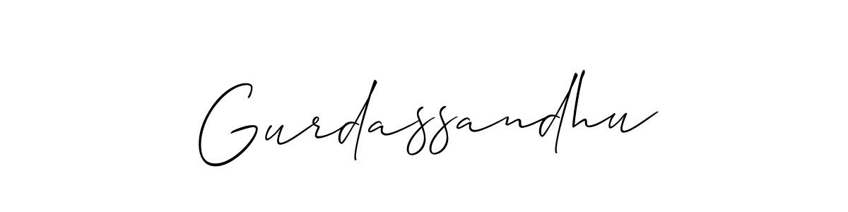 Design your own signature with our free online signature maker. With this signature software, you can create a handwritten (Allison_Script) signature for name Gurdassandhu. Gurdassandhu signature style 2 images and pictures png