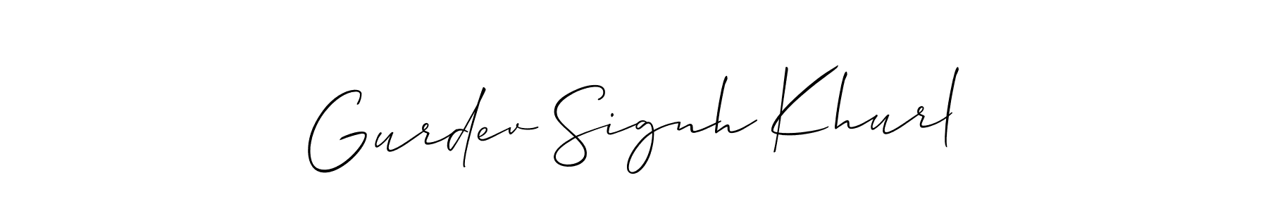 Gurdev Signh Khurl stylish signature style. Best Handwritten Sign (Allison_Script) for my name. Handwritten Signature Collection Ideas for my name Gurdev Signh Khurl. Gurdev Signh Khurl signature style 2 images and pictures png