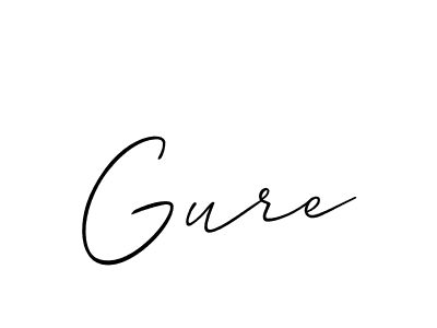 It looks lik you need a new signature style for name Gure. Design unique handwritten (Allison_Script) signature with our free signature maker in just a few clicks. Gure signature style 2 images and pictures png