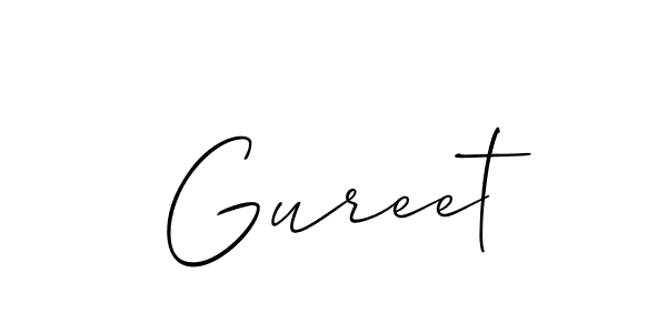 Use a signature maker to create a handwritten signature online. With this signature software, you can design (Allison_Script) your own signature for name Gureet. Gureet signature style 2 images and pictures png