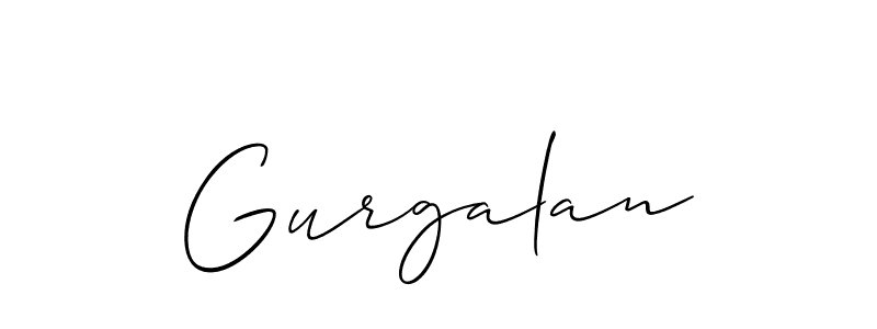The best way (Allison_Script) to make a short signature is to pick only two or three words in your name. The name Gurgalan include a total of six letters. For converting this name. Gurgalan signature style 2 images and pictures png