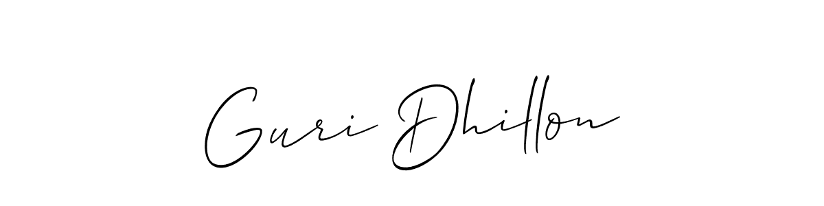 You should practise on your own different ways (Allison_Script) to write your name (Guri Dhillon) in signature. don't let someone else do it for you. Guri Dhillon signature style 2 images and pictures png