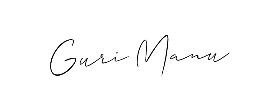 Use a signature maker to create a handwritten signature online. With this signature software, you can design (Allison_Script) your own signature for name Guri Manu. Guri Manu signature style 2 images and pictures png