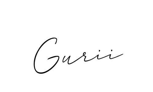 The best way (Allison_Script) to make a short signature is to pick only two or three words in your name. The name Gurii include a total of six letters. For converting this name. Gurii signature style 2 images and pictures png