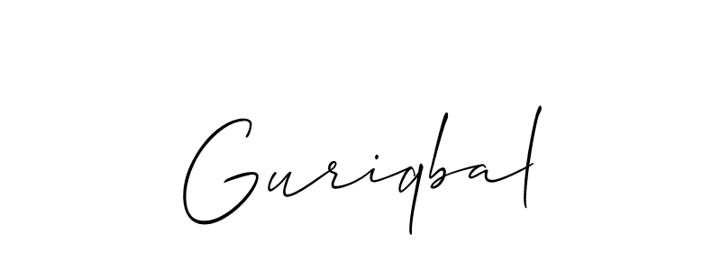 Design your own signature with our free online signature maker. With this signature software, you can create a handwritten (Allison_Script) signature for name Guriqbal. Guriqbal signature style 2 images and pictures png